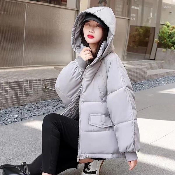 Frauen Trenchcoats Winter Mantel Jacke Warme Grundlegende Brot Parkas 2023 Dicke Kapuze Baumwolle Jacken Lose Chiffon Oberbekleidung Weibliche