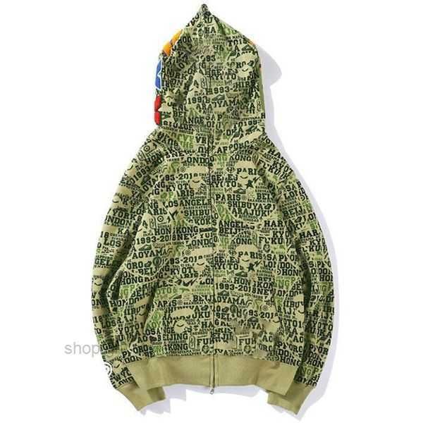 Bape Felpa con cappuccio Designer Mens Full Zip Up Shark Felpe con cappuccio Donna Giacca mimetica Non perdere lo sconto in questo negozio Double 11 Shop Fracture 14 U2AW