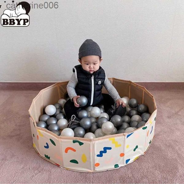 Baby Schiene Kinder Laufstall Ozean Ball Pit Baby Kleinkind Faltbare Pool Weiche Runde Bunte Bälle Zaun Spielen Raum Zimmer DekorationL231027