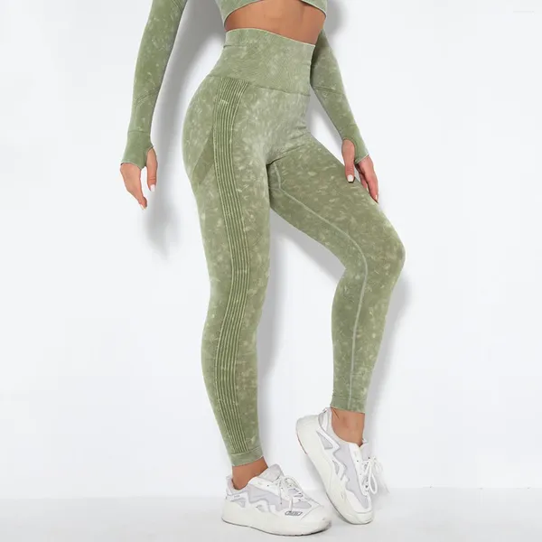 Damen-Leggings für Damen, ohne Taschen, Yoga, Basic, breiter Bund, solide Schlagbeinhose, aktive Sport-Fitness-Hose