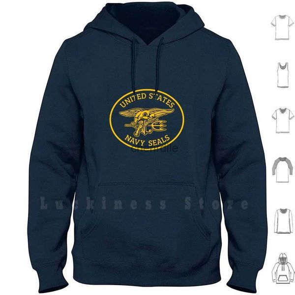 Erkek Hoodies Sweatshirts ABD Navy Seals / Seal Hoodie Uzun Kol ABD Özel Kuvvetler Takımı S E A L AR 15 M4 M 16 Silahlar YQ231027