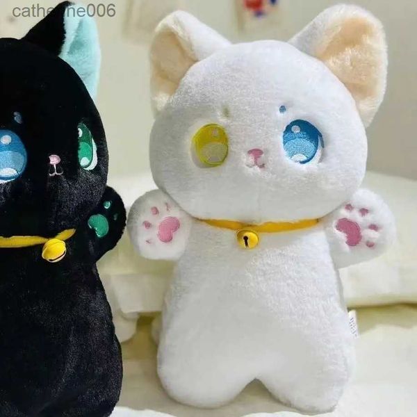 Stuffed Plush Animals 25cm Black and White Cat Plush Toy Grab Stuffed Animal Patung Dolls Children's Toys Gifts Gift Toys for Kids Girl 231228
