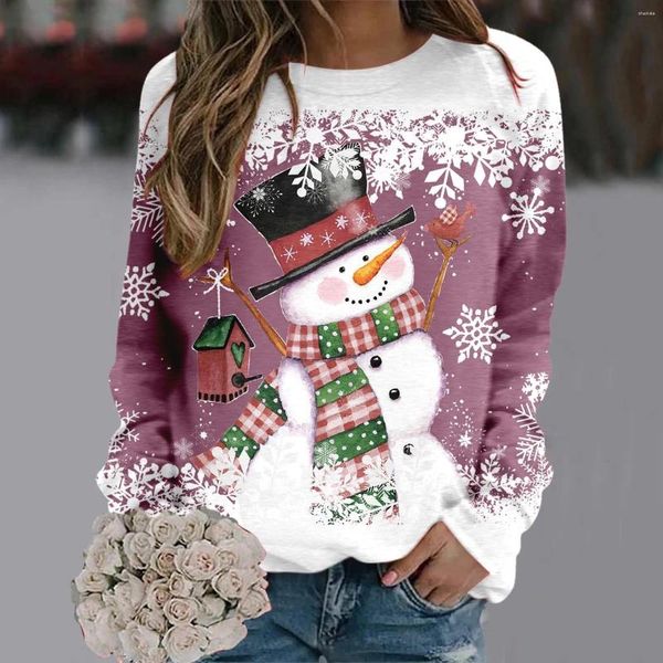 Damen-Kapuzenpullover, trendige Weihnachts-Sweatshirt-Pullover für Frauen, geeignet für Teenager und Mädchen, langärmelig, niedliche Rentier-Grafik-Weihnachtshemden