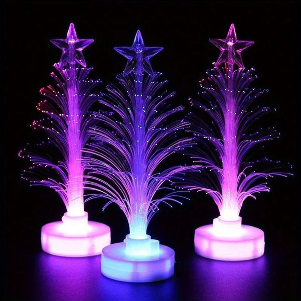 Outros suprimentos de festa de evento colorido lâmpada de fibra óptica árvore de natal mini flash led night light casa decorações presente 231027