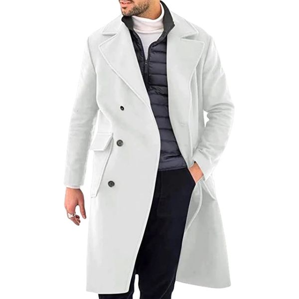Erkekler palto kaplama dış giyim kargaşası kışlık sıcak hırka çift göğüslü yakalı yaka boynu uzun ceket erkekler için uygun fiyatlı 231026