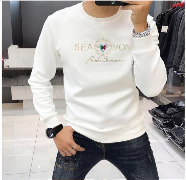 Inverno novos homens hoodies moletom hip hop preto e branco masculino moletom quente diamantes estilo streetwear homens topos macio jovem menino roupas man001