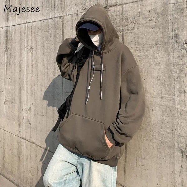 Herren Hoodies Männer Allgleiches Kpop Mode Kleidung Vordertaschen Kapuze Minimalist Harajuku Outwear Baggy S-3XL Unisex Frühling 2023