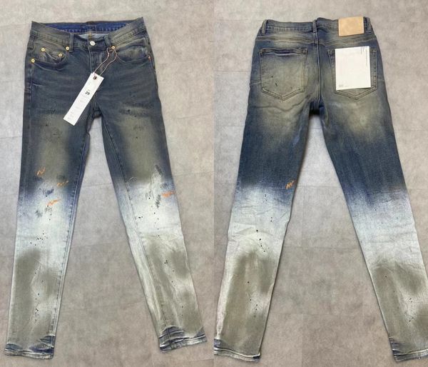 jeans viola firmati uomo uomo ginocchio skinny dritto taglia 28-40 moto trendy lungo dritto buco High Street denim pezzi all'ingrosso 10% di sconto sul corpo