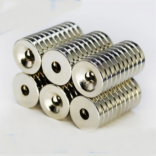 50pcs 10 x 3mm delik 3mm N50 Güçlü Halka Mıknatıs D Counterk Nadir Toprak Neodimyum Mıknatıslar Kalıcı Magnet292E