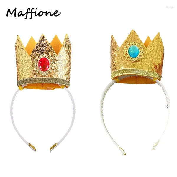 Articoli per feste Pesca Cosplay Principessa Corona Fascia Custome Puntelli Ragazze Halloween Carnevale Ruolo Abito Donna Copricapo Accessori