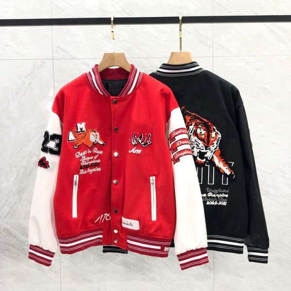 Giacche da uomo Giacca di design da uomo Tendenza da strada da uomo Pilota selvaggio Uniforme da baseball Coppia Casual Haikyuu Cappotto preppy con patch tigre vintage