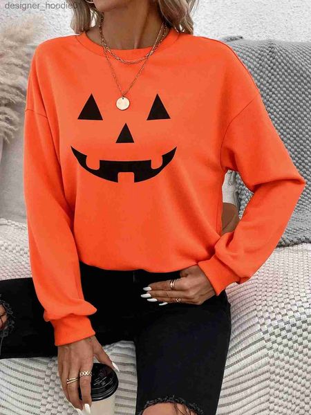 Moletons masculinos Moletons Outono Moletom Halloween Jack-o'-lantern Padrão Impresso Hoodie Quente Mangas Compridas O-pescoço Pulôver Casual Homens Mulheres Plus Size L231027