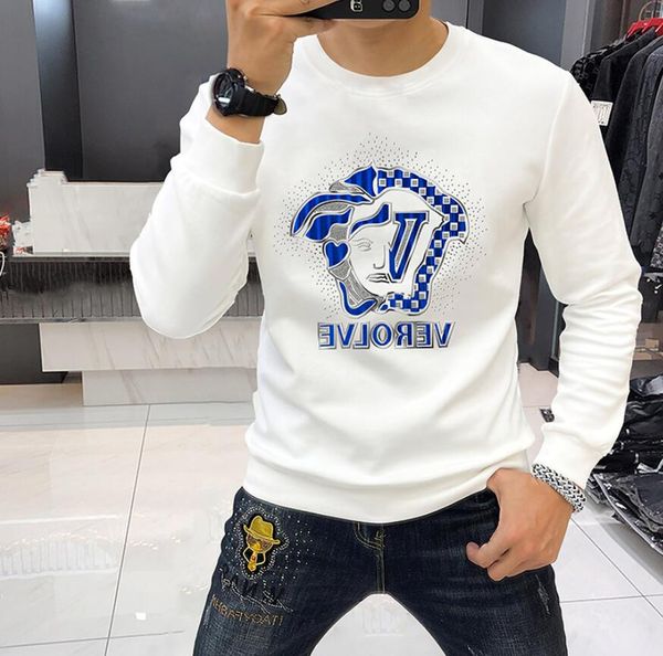 Nova primavera inverno Mens manga comprida capuzes quentes Sweatershirts T-shirt dos homens Hot Diamonds meninos legal beleza estilo cabeça Moda slim fit street hoodie