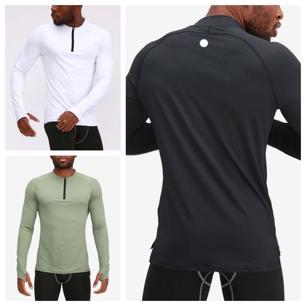 LU-1621 Herren-T-Shirts, Herren-Bodybuilding-Sport-T-Shirt, schnelltrocknendes Laufshirt, langärmlig, Kompressionsoberteil, Fitnessstudio-T-Shirt, enge Sportkleidung für Männer