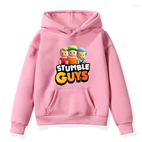 Damen Hoodies Harajuku Stumble Guys Kinder Anime Kleidung Cartoon Jungen Mädchen Casual Pullover Herbst Kinder Sweatshirt Tops