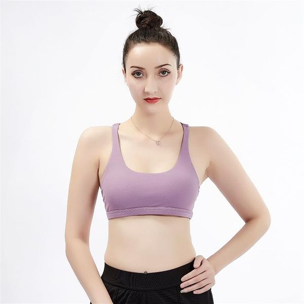 Esportes yoga sutiã sexy beleza volta dupla cruz fita exercício yoga ginásio colete push up fitness topos shakeproof alça ajustável bra292h