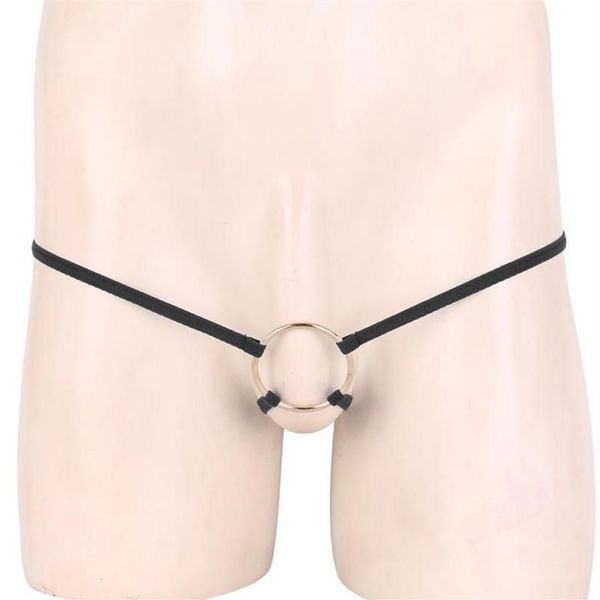 Perizoma da uomo Intimo da uomo Intimo per pene in metallo Anello per pene T-Back aperto BuCrothless Lingerie erotica sexy Sissy Gay Bondage Restraints221s