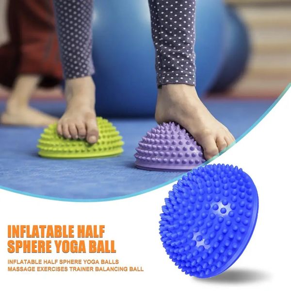 Bolas de Yoga 4 PCS Inflável Meia Esfera PVC Massagem Fitball Exercícios Trainer Crianças Balanceamento Bola Para Ginásio Pilates Esporte Fitness 231027