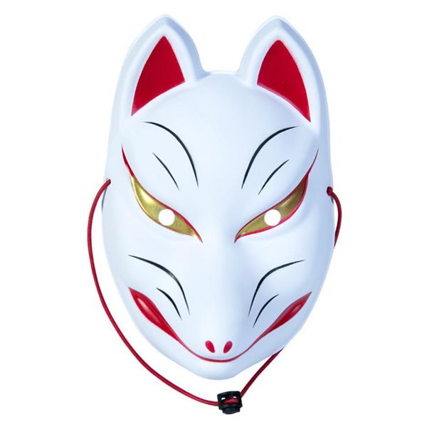 Acessórios de fantasia Kabuki Masquerade Máscaras Desempenho Japonês Carnaval Kitsune Fl Face Fox Halloween Ers Drop Delivery Vestuário Co Dhyuz