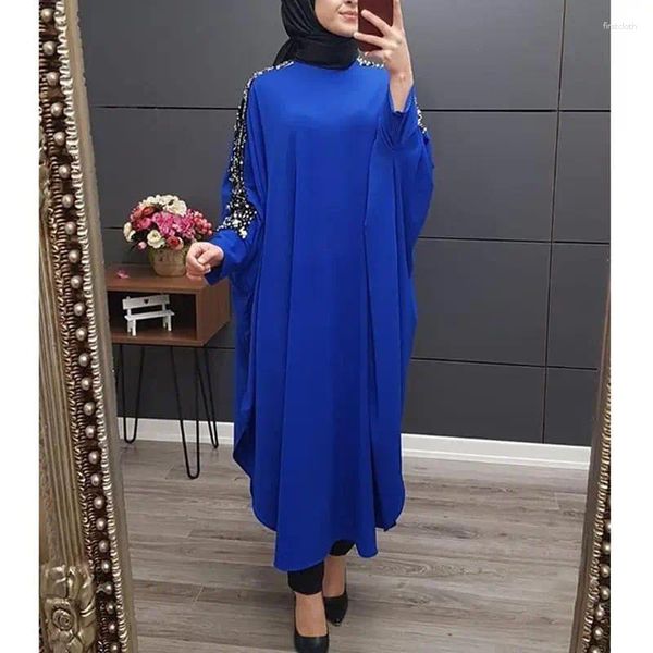 Roupas étnicas Modest Abaya Lantejoulas Kaftan Mulheres Muçulmanas Oração Vestuário Islâmico Árabe Robe Dubai Turquia Eid Ramadan Jilbab Vestido Abayas