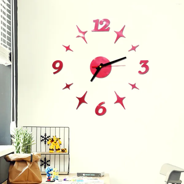 Relógios de parede 40cm relógio luminoso criativo diy alfabeto digital decoração de casa sala de estar acrílico 3d adesivos silenciosos