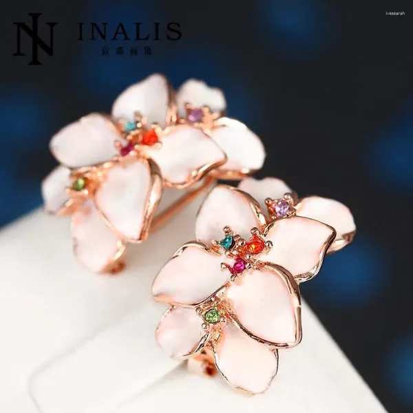Серьги-гвоздики INALIS, высокое качество, двусторонние для женщин, яркие цвета, корейские модные украшения E644