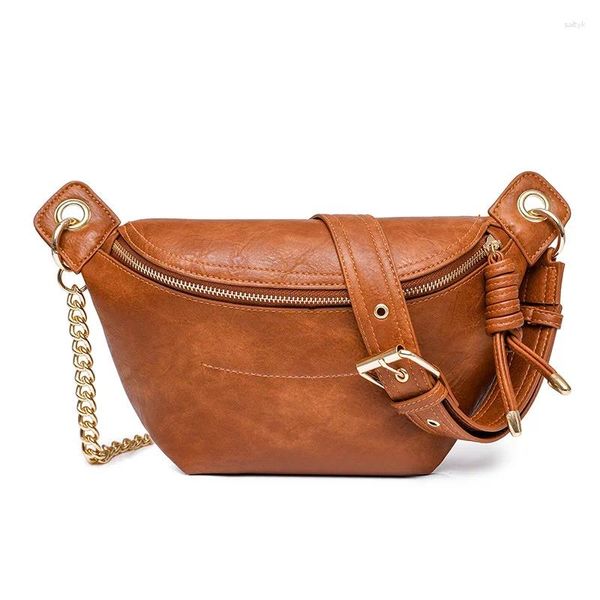 Abendtaschen Sling Bag für Frauen Kleine Umhängetasche PU-Leder Brustrucksack Gürteltasche Gürtel Mode Telefon Geldbörse