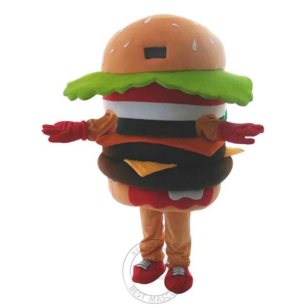 Halloween Super Cute Big Hamburger Costume della mascotte Cartoon Anime personaggio a tema Festa di carnevale di Natale Costumi fantasia Abito per adulti