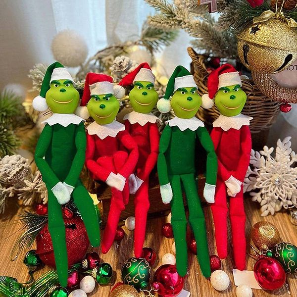 Yeşil Canavar Elf Oyuncakları Noel Süs Kolye Noel Kids Hediyeleri Yeni Yıl Noel Dekorasyonu