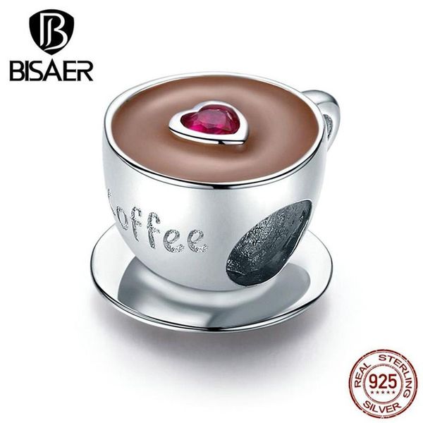 Contas de copo bisaer 925 prata esterlina xícaras café contas encantos apto para pulseiras charme prata 925 jóias ecc1286 q0225279q