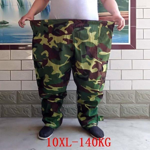 Herrenhose, große Größe, Cargo, elastische Taille, Plus 8XL, 9XL, 10XL, Tarnung, Armeegrün, für draußen, 140 kg, Militärstil, Arbeit