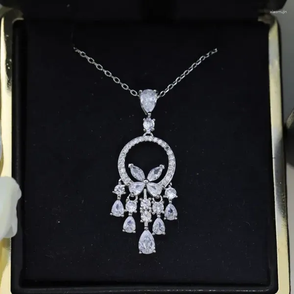 Ciondoli Gioielli London Collana con ciondolo in argento 925 di alta qualità con nappa, regalo con ciondolo