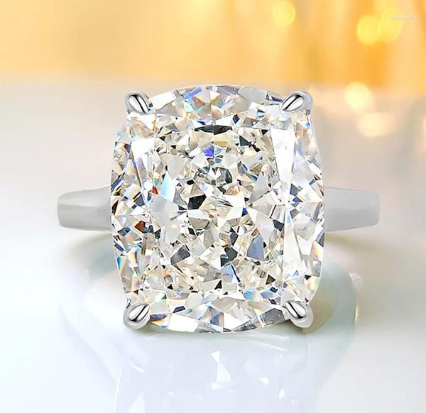 Cluster-Ringe: Modischer gebrochener Schliff-Luxus-Diamantring aus 925er Silber mit Intarsien und vielseitigem Design mit hohem Kohlenstoffgehalt