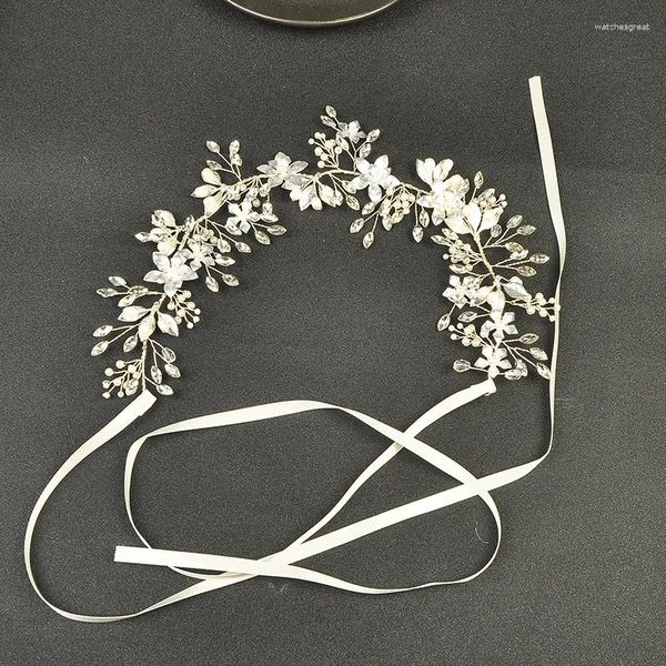 Grampos de cabelo rosa ouro/ouro/prata cor flor headbands casamento pérola jóias acessórios cristal cabeça nupcial decoração ornamento