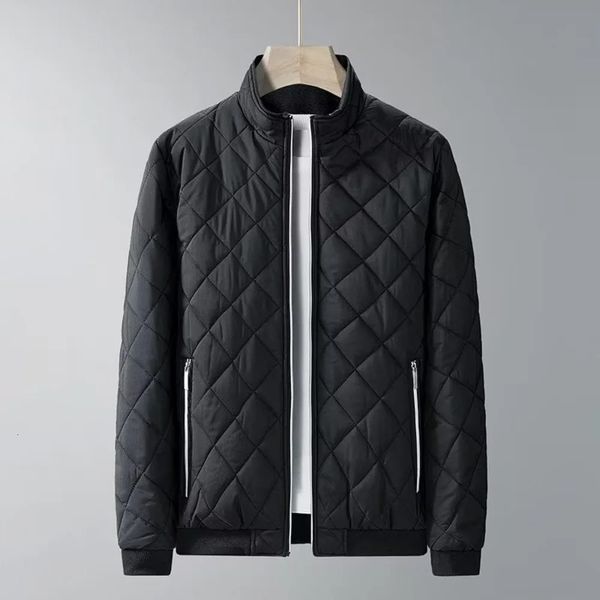Мужские пуховые парки, мужское пальто, зимняя стеганая куртка с воротником-стойкой для мужчин, молодая повседневная свободная бархатная теплая куртка, стеганая куртка большого размера 231026