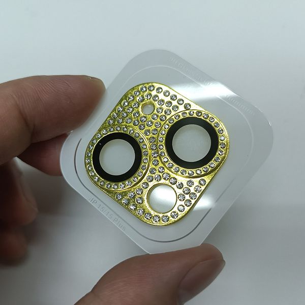 Lente de câmera 3d hd bling, vidro temperado, resistente a arranhões, cobertura completa para iphone 12 12 pro max 11 pro 13 pro com embalagem