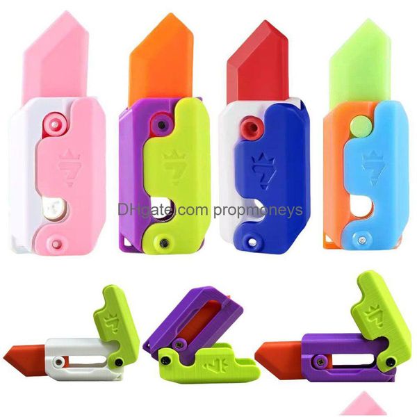 Giocattolo di decompressione 3D stampato Ravanello Coltello Giocattoli Fidget Pinza a mano Avambraccio Dito per bambini Adts Giocattolo di sollievo dall'ansia Drop Delivery Toys Dhvof