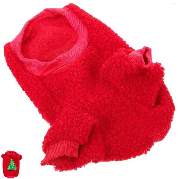 Costumi per gatti Divertenti vestiti per animali domestici Maglione per albero di Natale Cane per feste Adorabile camicia calda decorativa rossa per costumi