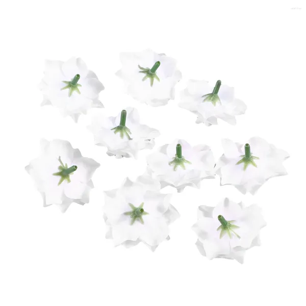Dekoratif Çiçekler 50 PCS Şapka Giysileri Süslemesi (Beyaz) Siyah Güller İçin İpek Gül Çiçek Kafaları