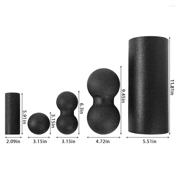 Blocchi Yoga Attrezzature Ball Roller Muscoli Pilates Esercizi Fitness Massaggio Rilascio Donne/Uomini per Set di schiuma Nero. SPEDIZIONE GRATUITA su ordini idonei