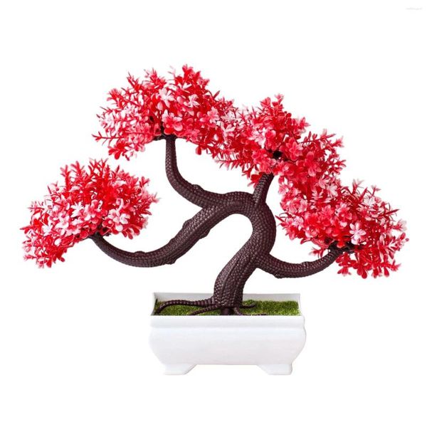 Dekoratif çiçekler mini yapay bitkiler bonsai simüle ağaç saksı sahte masa süsleri ev dekor