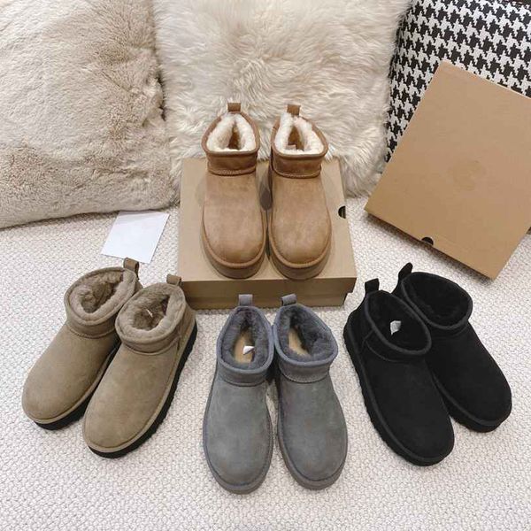Botas curtas clássicas designer chinelos quentes mulheres sandálias de lã sandálias de inverno lã macia casa sandálias internas tamanho 35-42 confortável