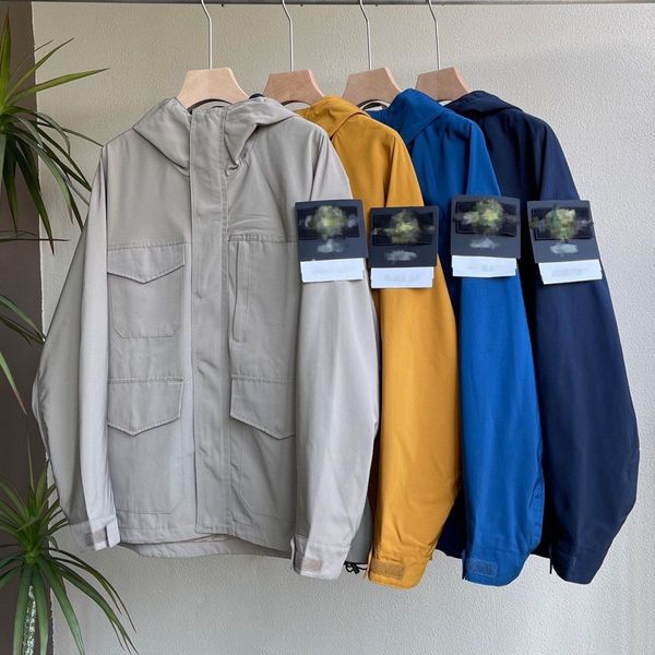 Stones Island Roupas Outerwear Designer Badges Zipper Jaqueta Estilo Primavera Outono Mens Top Oxford Respirável Portátil High Street Roupas