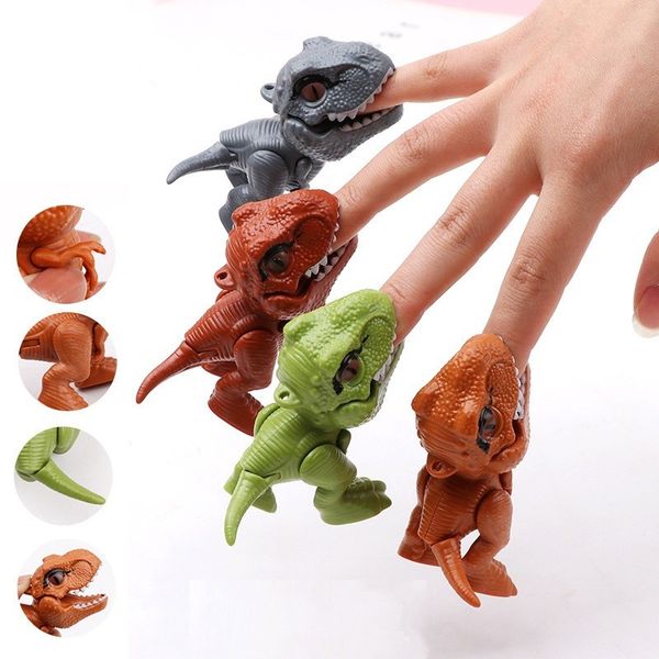 Neuheit Mini Spaß Finger Beißen Dinosaurier Spielzeug Schlüsselbund Gemeinsame Bewegliche Overlord Dinosaurier Modell Präsentiert Praktische Witze Für Kind Geschenk