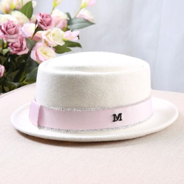 Ampla borda chapéus balde senhoras fedora chapéu moda 100% pura australiana lã com torta de porco mulher festa casamento formal feltro 231027