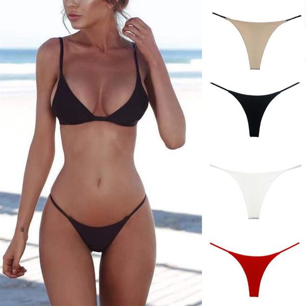 Tanga con espalda en T para mujer, bragas sexis sin costuras para mujer, tangas y tangas, ropa interior de tiro bajo, lencería 3270