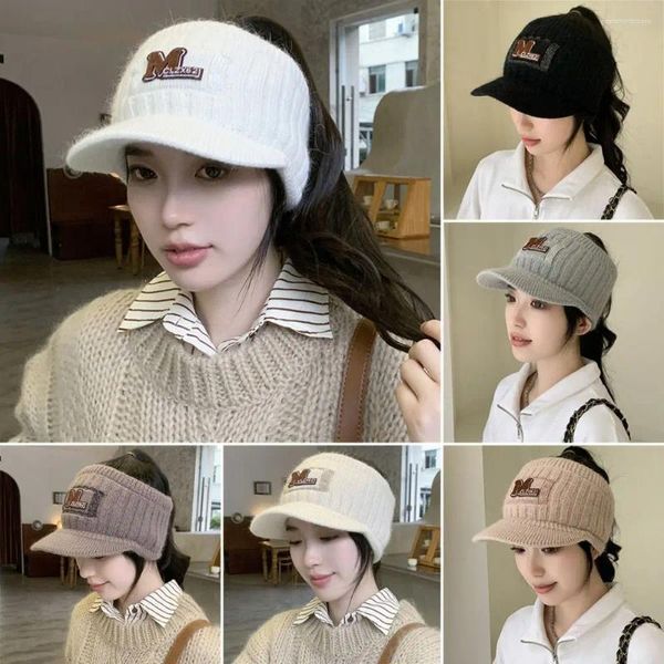 Berretti da baseball Moda Inverno Caldo Cappelli lavorati a maglia Paraorecchie Donna Ragazza Cofano antivento a prova di freddo Casual Sport all'aria aperta Berretto da baseball vuoto