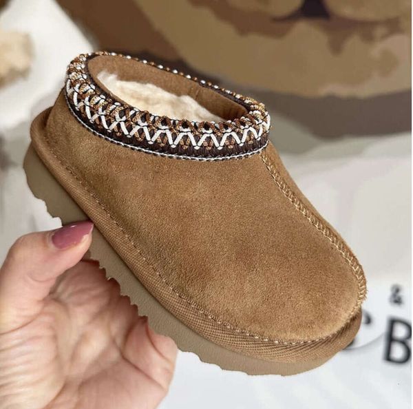 24 U Малыш Tasman II Slippers Kids Tazz Baby Shoes chesut Fur Slides Shearling Shearling Classic Ultra Mini Boot Winter Mules Wool18