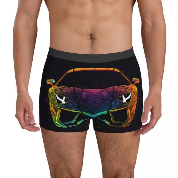 Underpants luxo esportes carro roupa interior linha arte néon calcinha masculina sublimação clássico tronco shorts briefs plus size