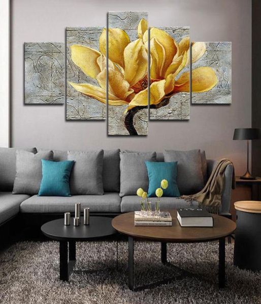 5 pezzi di arte della parete con cornice oro orchidea fiore immagini di arte della parete per soggiorno decor poster e stampe su tela painting5406854